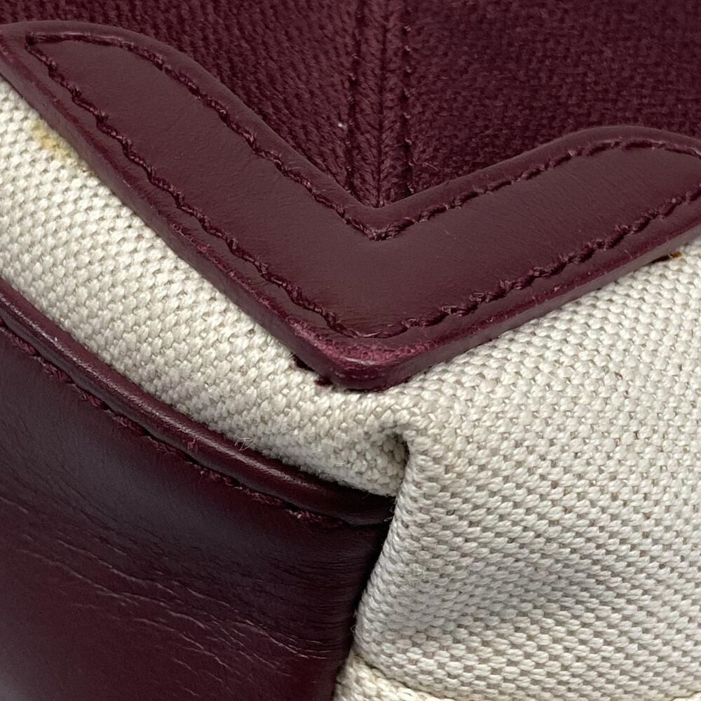 Balenciaga Navy Cabas XS Tote Bag 390346 Cream Bordeaux Canvas Leather - Picture 6 of 15